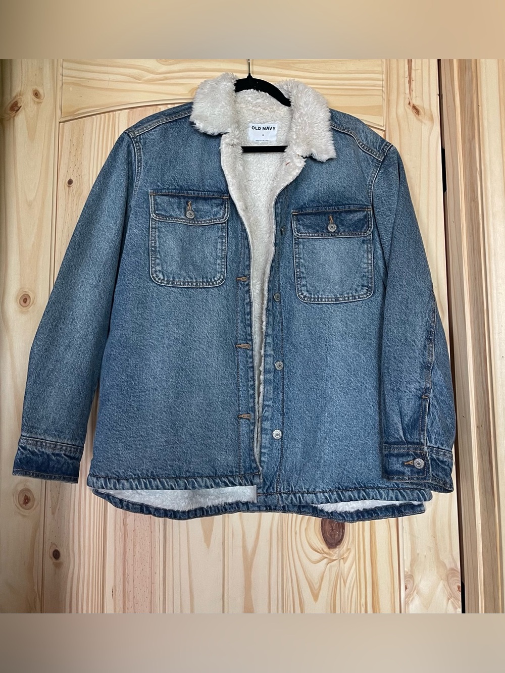 Old Navy Blue Denim Jacket with Fur Lining